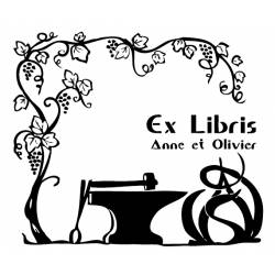 Tampon ex-libris en bois maxi 6x4 cm