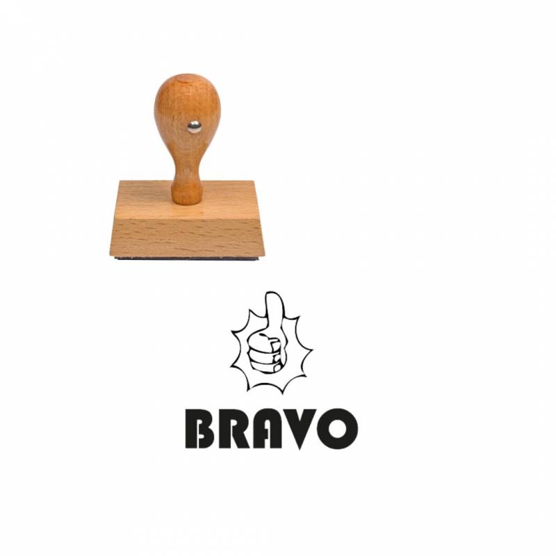 Tampon enseignant Bravo en bois