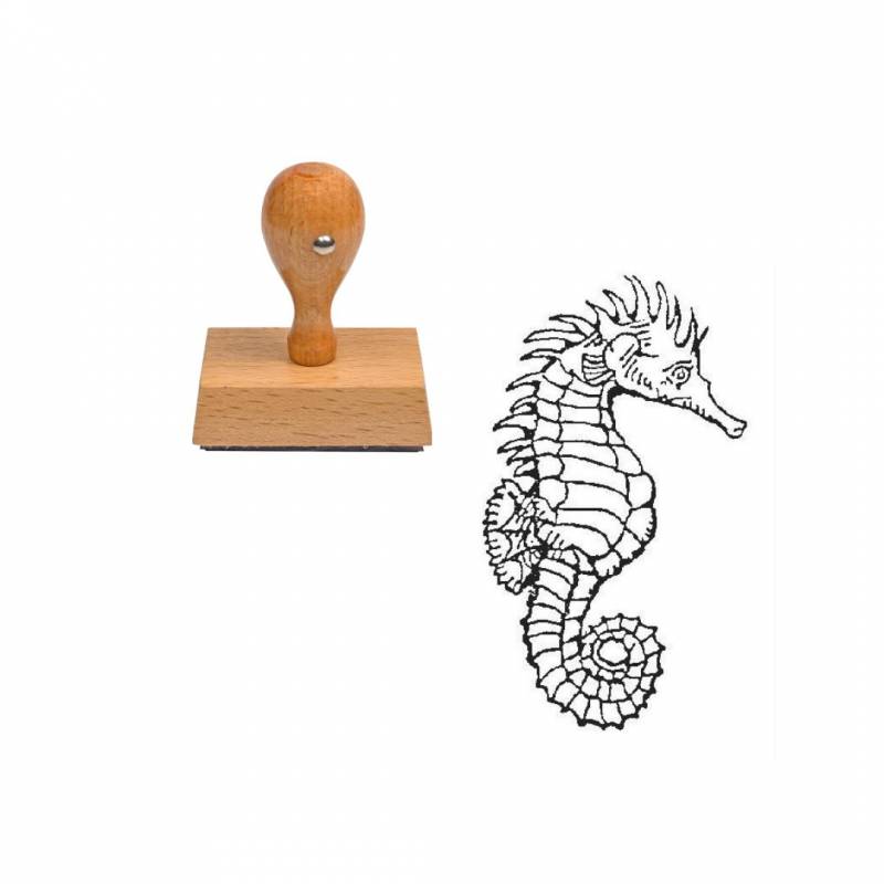 Tampon animaux Hippocampe en bois