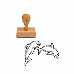 Tampon animaux dauphins en bois