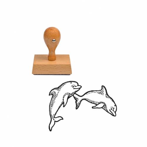 Tampon animaux dauphins en bois Tampon animaux dauphins en bois