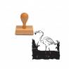 Tampon animaux Flamant rose en bois