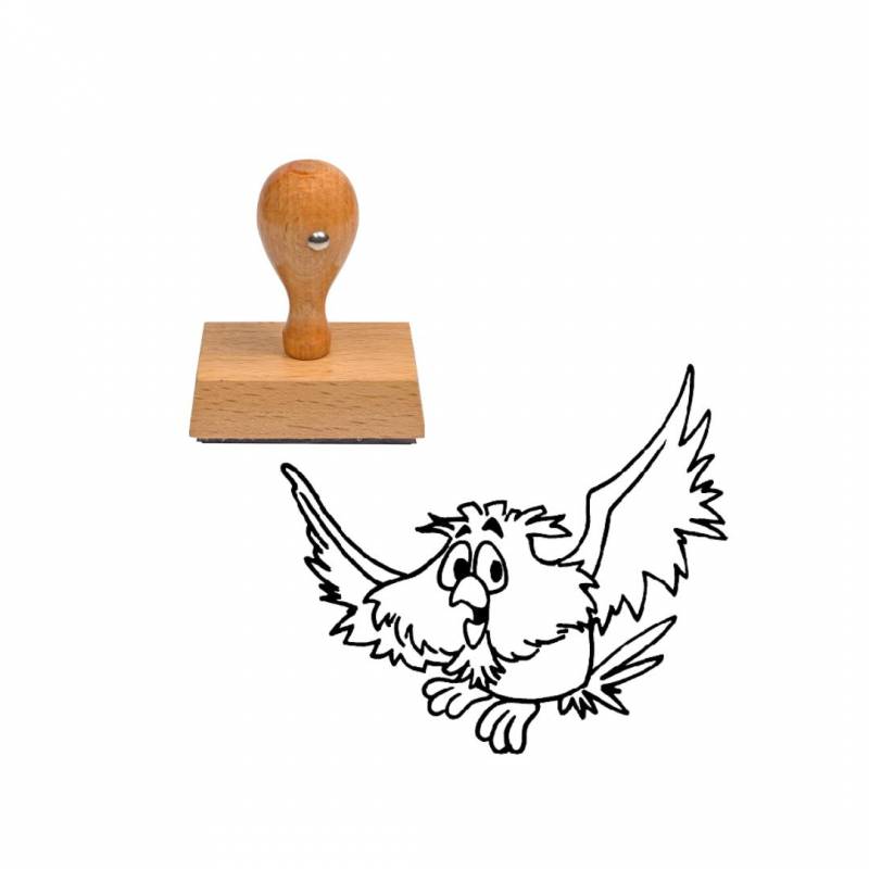Tampon animaux hiboux en bois