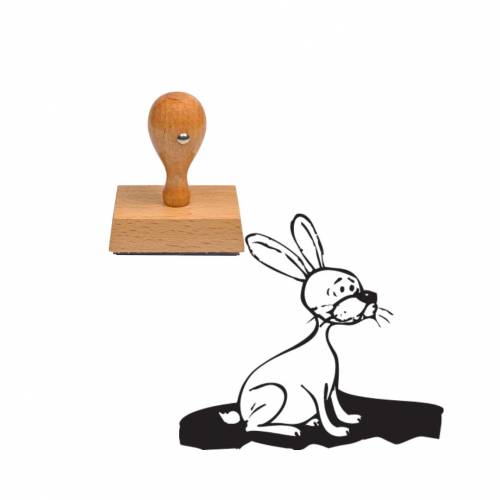 Tampon animaux lapin en bois Tampon animaux lapin en bois