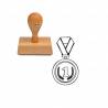 Tampon sport médaille or en bois
