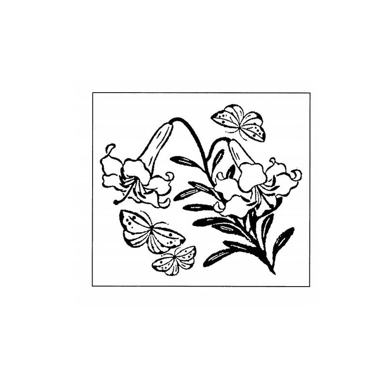 Tampon ex-libris en bois japonais fleur