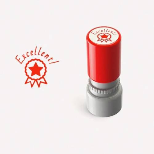 Tampon De Motivation Pour Enseignant - Motif Abeille Rouge - Jusqu'à 10 000 Impressions - Prêt à L'emploi, Re-remplissable