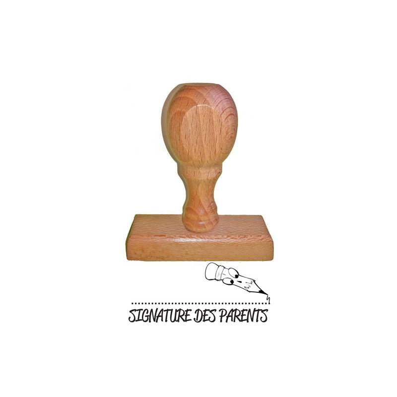 Tampon signature des parents stylo en bois