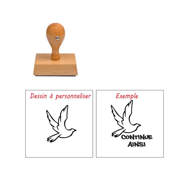 Tampon enseignant oiseau à personnaliser n°63
