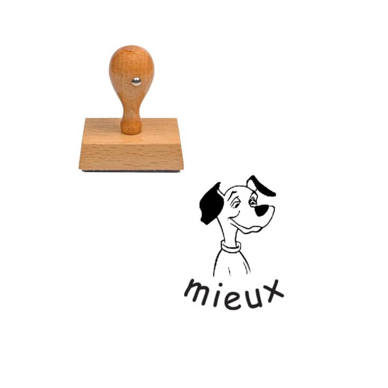 Tampon enseignant mieux dalmatien en bois n°83