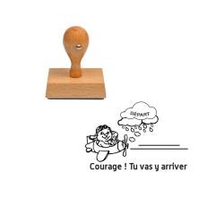 Tampon enseignant courage tu vas y arriver avion en bois n°115