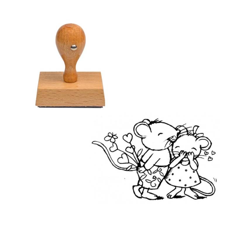 Tampon pour mariage Souris amoureuses