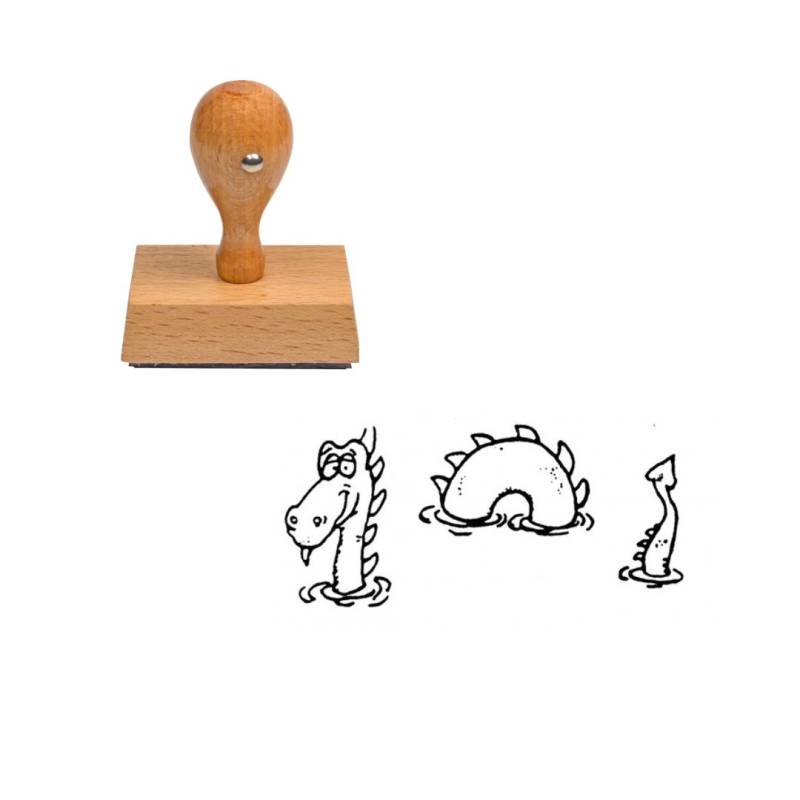 Tampon animaux Monstre de Loch Ness en bois