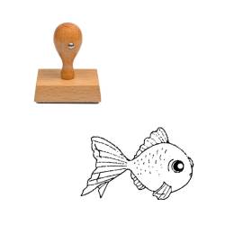 Tampon animaux Poisson rouge en bois