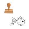 Tampon animaux Poisson rouge en bois