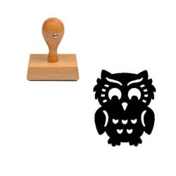Tampon animaux Chouette à petit pois en bois