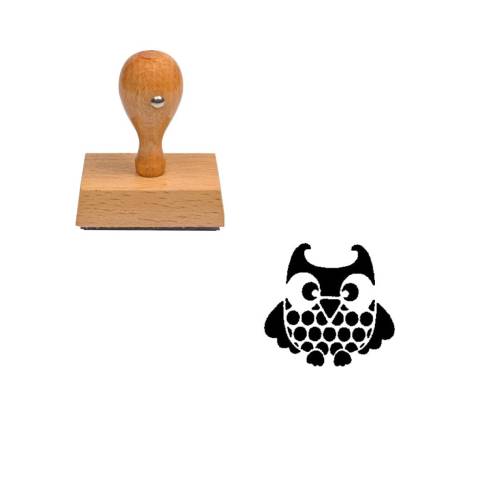 Tampon animaux Chouette à point en bois Tampon animaux Chouette à point en bois