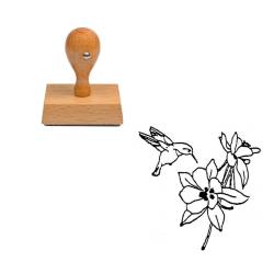 Tampon fleur et oiseau