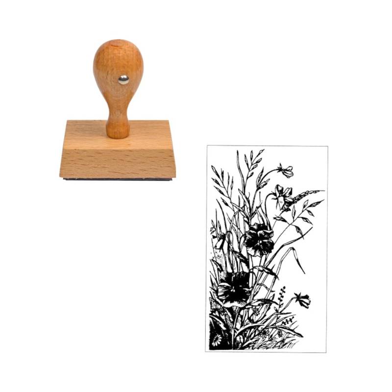 Tampon fleur en tableau des champs