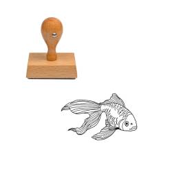 Tampon animaux Poisson combattant en bois