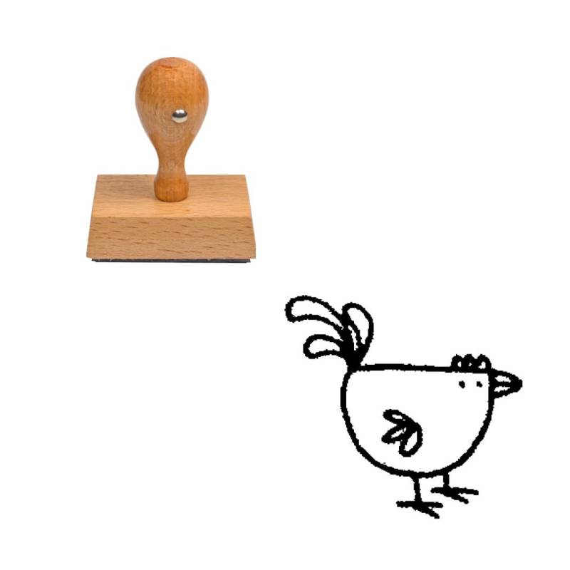 Tampon animaux Coq en bois