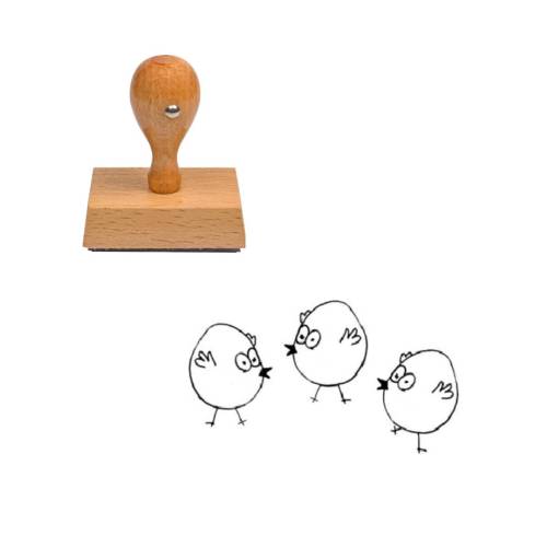 Tampon animaux 3 poussins en bois Tampon animaux 3 poussins en bois