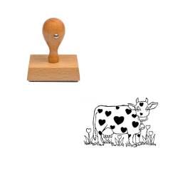 Tampon animaux Vache en bois