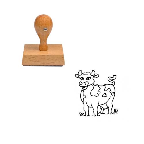 Tampon animaux Vache qui fait la belle en bois Tampon animaux Vache qui fait la belle en bois