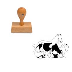 Tampon animaux la vie à la ferme en bois