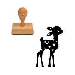 Tampon animaux Bébé biche en bois
