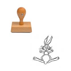 Tampon animaux Lapin de face en bois