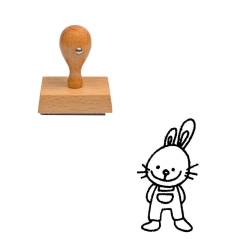 Tampon animaux Doudou lapin en bois