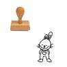 Tampon animaux Doudou lapin en bois