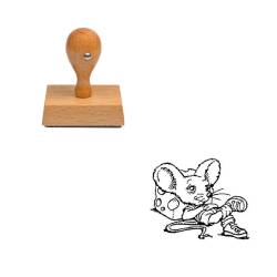 Tampon animaux Petit souris en bois