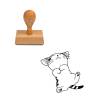 Tampon animaux Chaton endormi en bois