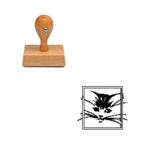 Tampon animaux Chaton moustache en bois Tampon animaux Chaton moustache en bois