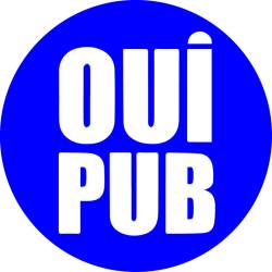 Plaque OUI PUB Bleu