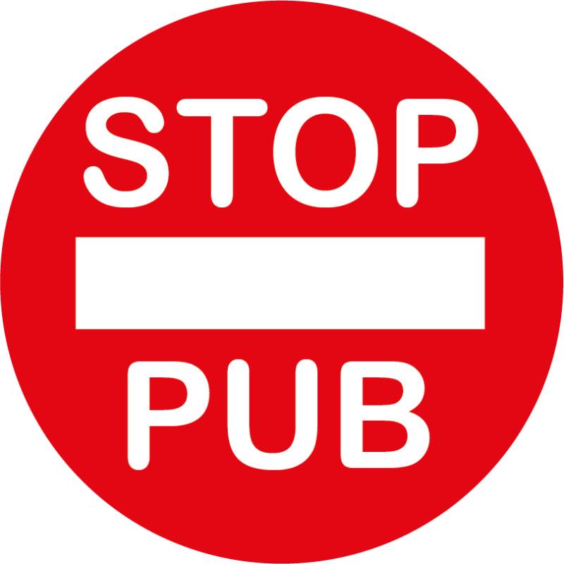 Plaque STOP PUB