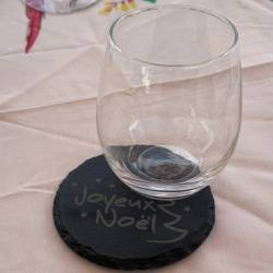 Sous verre en ardoise de Noel
