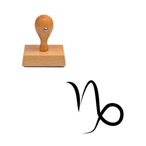 Tampon astrologique symbole Capricorne en bois