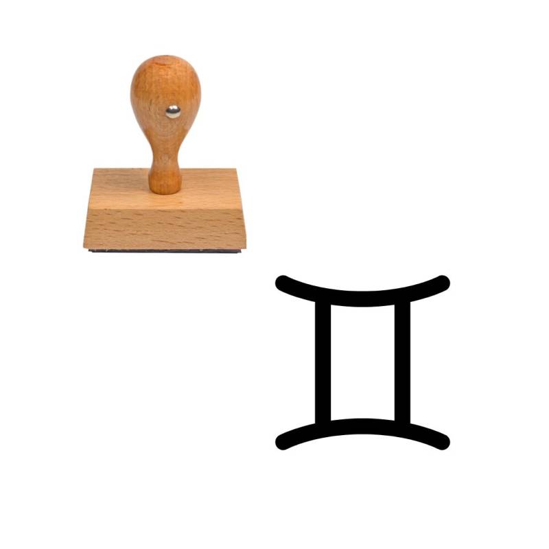 Tampon astrologique symbole Gémeaux en bois