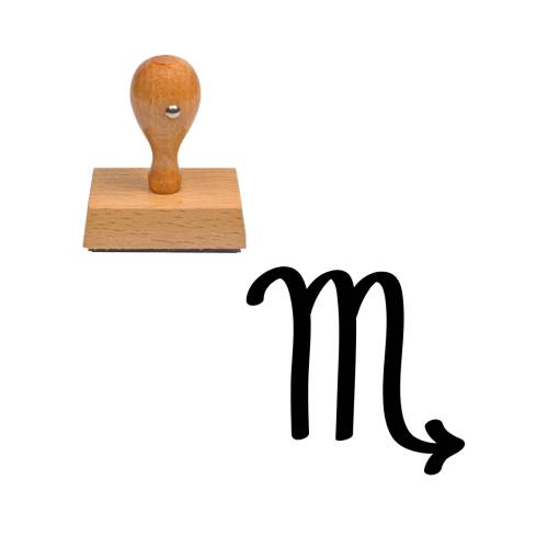 Tampon astrologique symbole Scorpion en bois