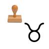 Tampon astrologique symbole Taureau en bois