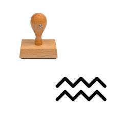 Tampon astrologique symbole Verseau en bois