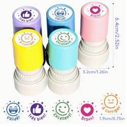 Tampons smiley texte personnalisé x5